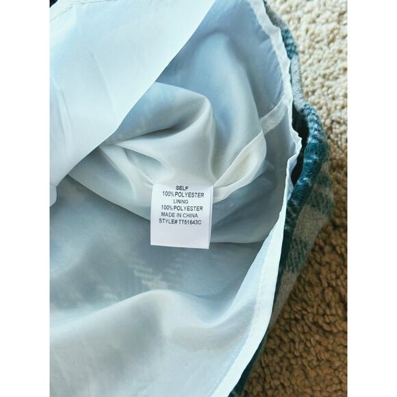 NWT Green Plaid 3-Piece Set Top Skirt Long Coat Small Holiday Academia Winter - Picture 12 of 16